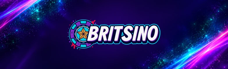 Britsino review site logo on a neon background
