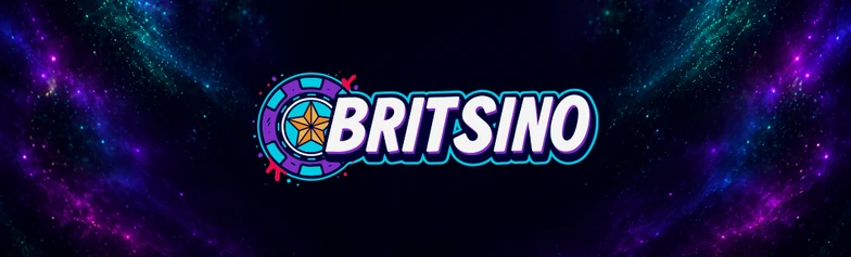 Britsino review site logo on a neon background