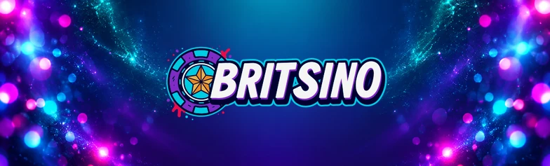 Britsino review site logo on a neon background
