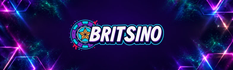 Britsino review site logo on a neon background