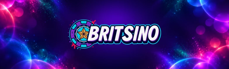 Britsino review site logo on a neon background