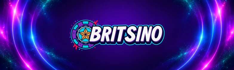 Britsino review site logo on a neon background