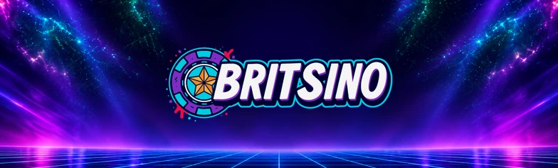 Britsino review site logo on a neon background